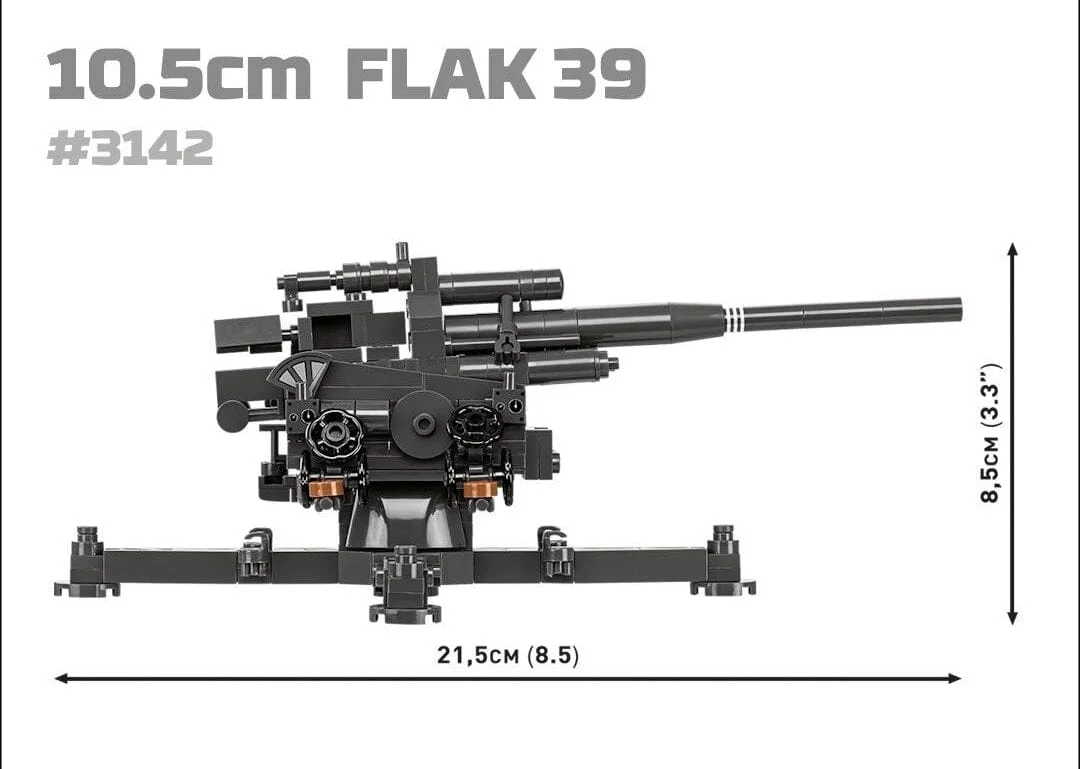 10.5cm Flak gun 39 brick model - COBI 3142 - 339 bricks - Image 4