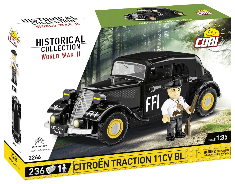 1938 Citroen Traction 11C brick car model - COBI 2266 - 236 bricks