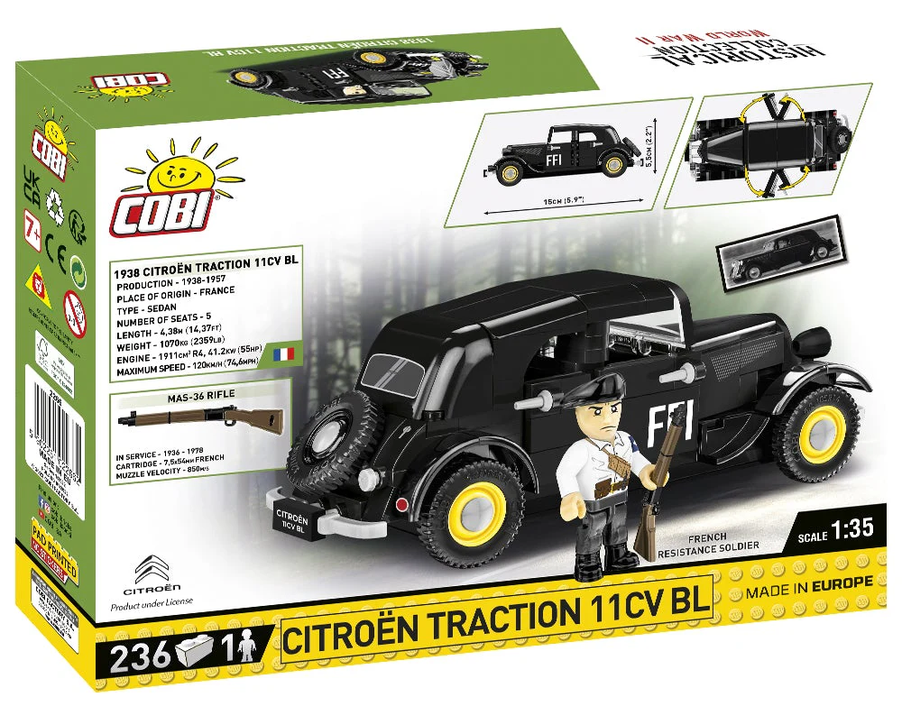 1938 Citroen Traction 11C brick car model - COBI 2266 - 236 bricks - Image 7