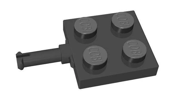 2x2 1/3 with two wheel axle, black