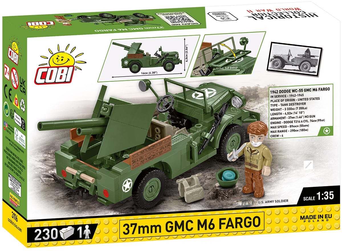 37mm GMC M6 Fargo brick model - COBI 3116 - 230 bricks - Image 9