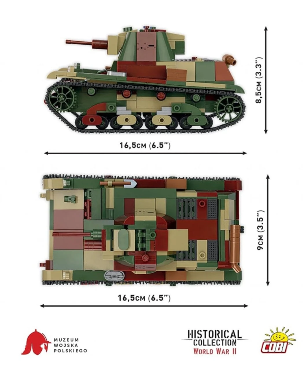 7TP Light Tank brick model - COBI 2661 - 669 bricks - Image 11