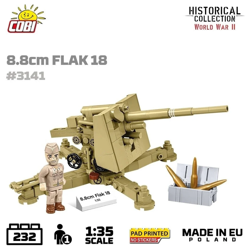 8.8cm Flak gun 18 brick model - COBI 3141 - 232 bricks - Image 3