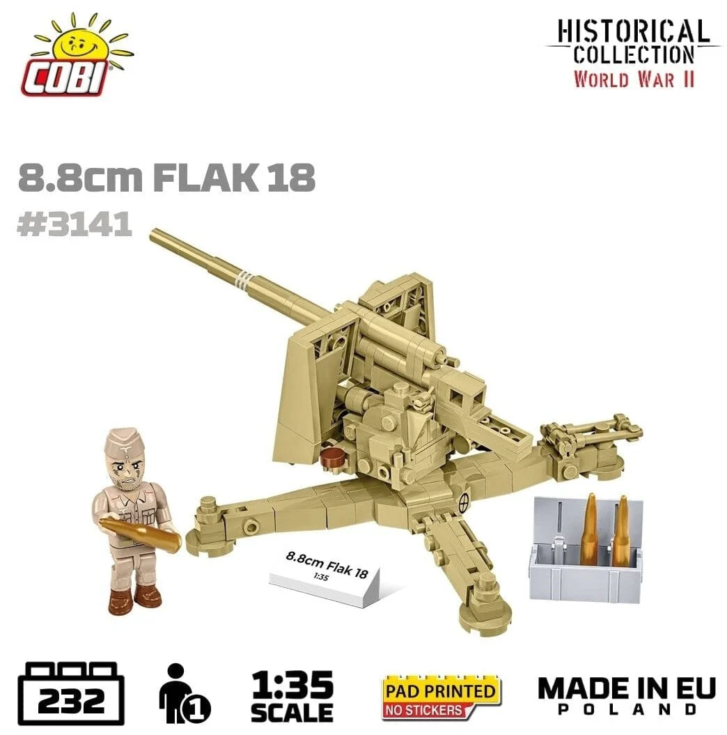 8.8cm Flak gun 18 brick model - COBI 3141 - 232 bricks - Image 4