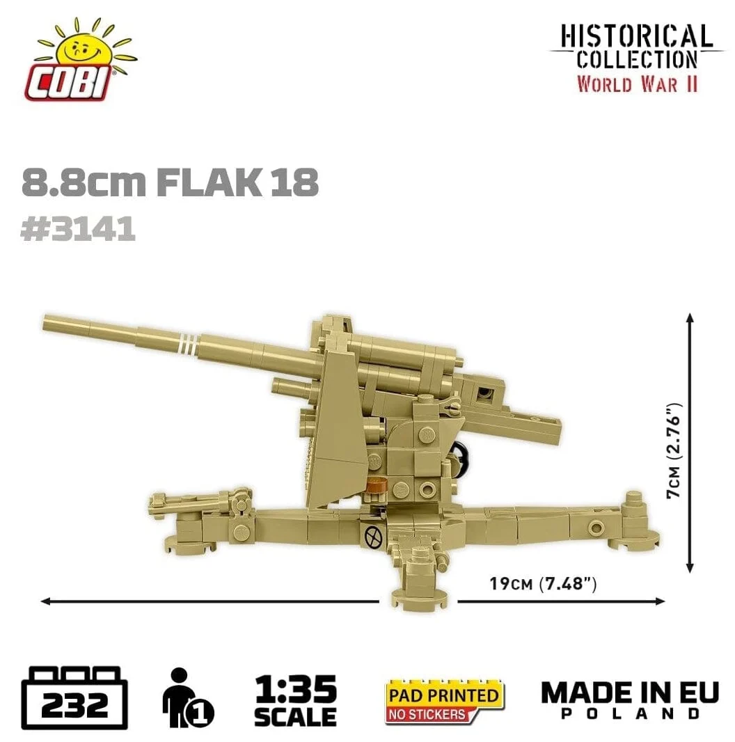 8.8cm Flak gun 18 brick model - COBI 3141 - 232 bricks - Image 5