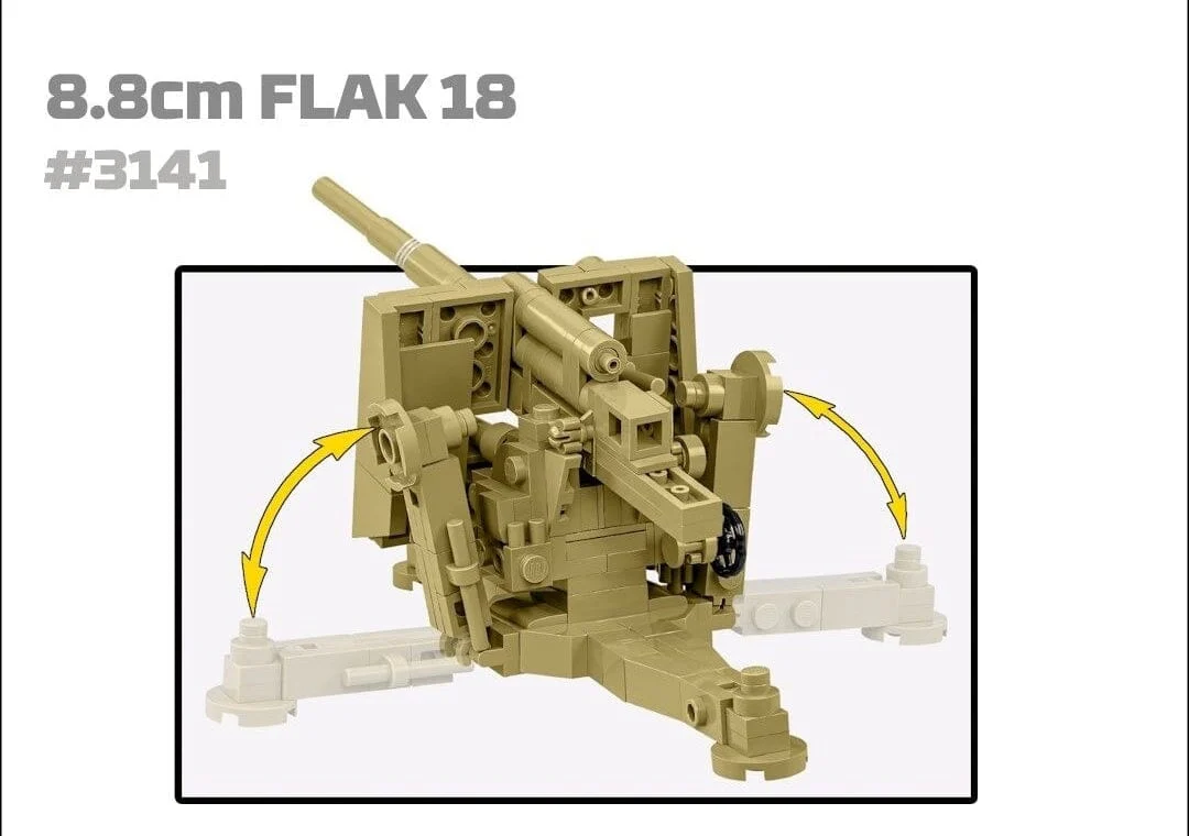 8.8cm Flak gun 18 brick model - COBI 3141 - 232 bricks - Image 6