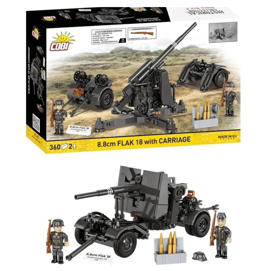 8.8m Flak 18 with carriage brick model - COBI 3140 - 360 bricks - Image 2