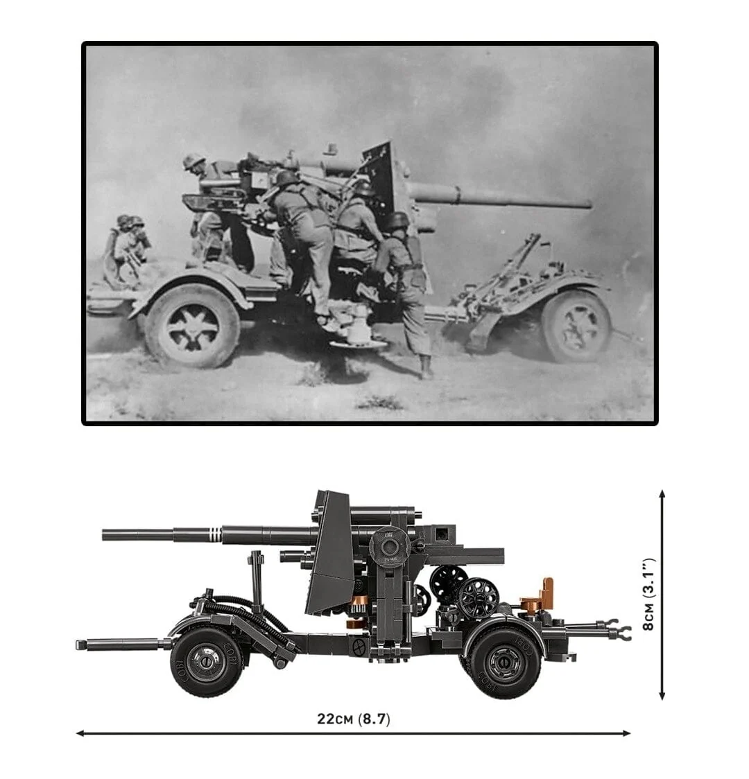 8.8m Flak 18 with carriage brick model - COBI 3140 - 360 bricks - Image 5