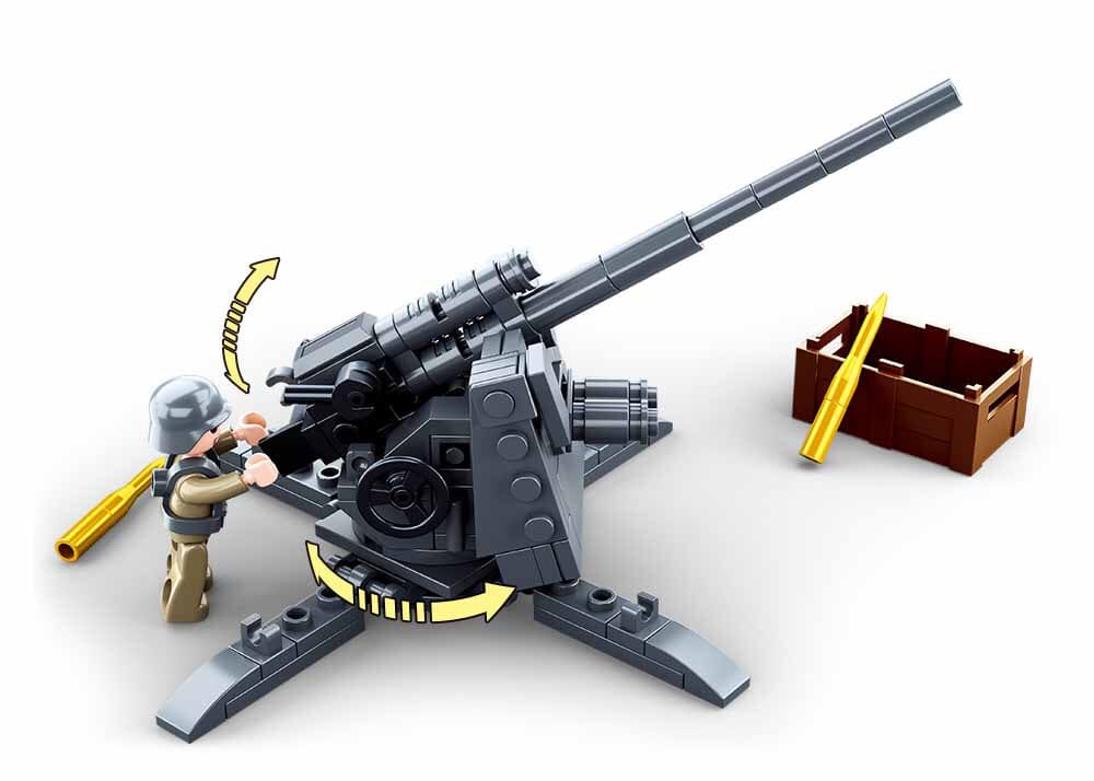 88mm Flak Anti Tank Gun brick model - Sluban M38-B0852 - 115 bricks - Image 3