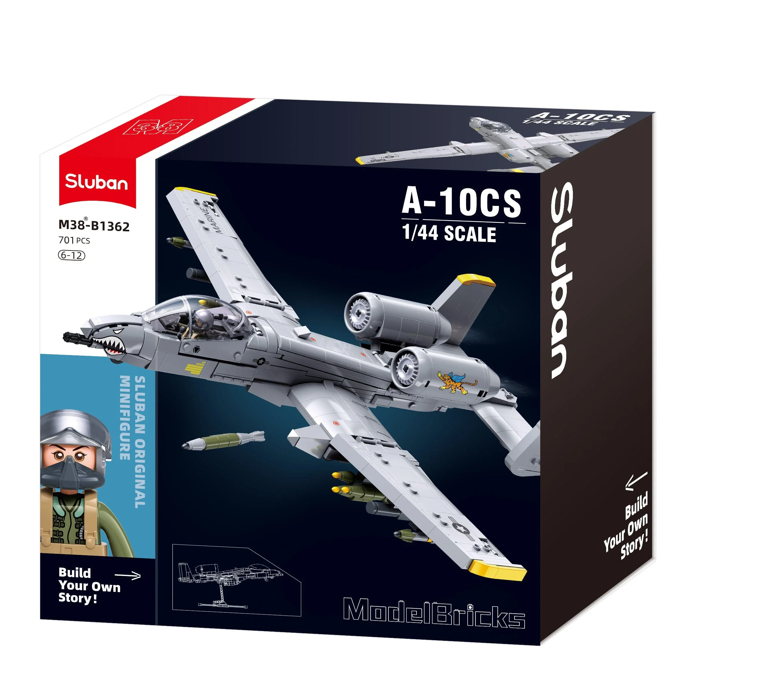 A-10CS Warthog brick model plane - Sluban M38-B1362 - 701 bricks - Image 5