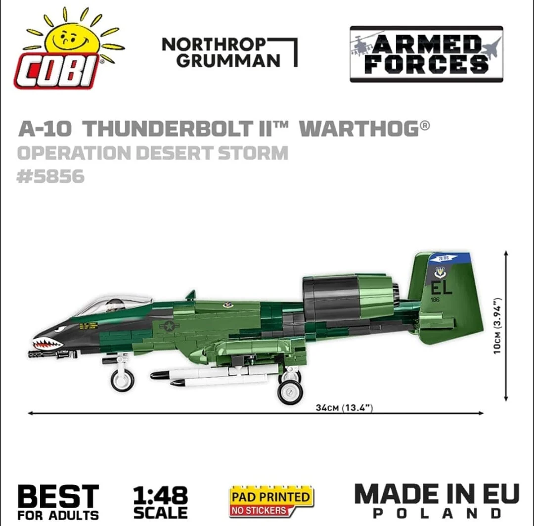 A10 Thunderbolt II Warthog brick plane model - COBI 5856 - 667 bricks - Image 6