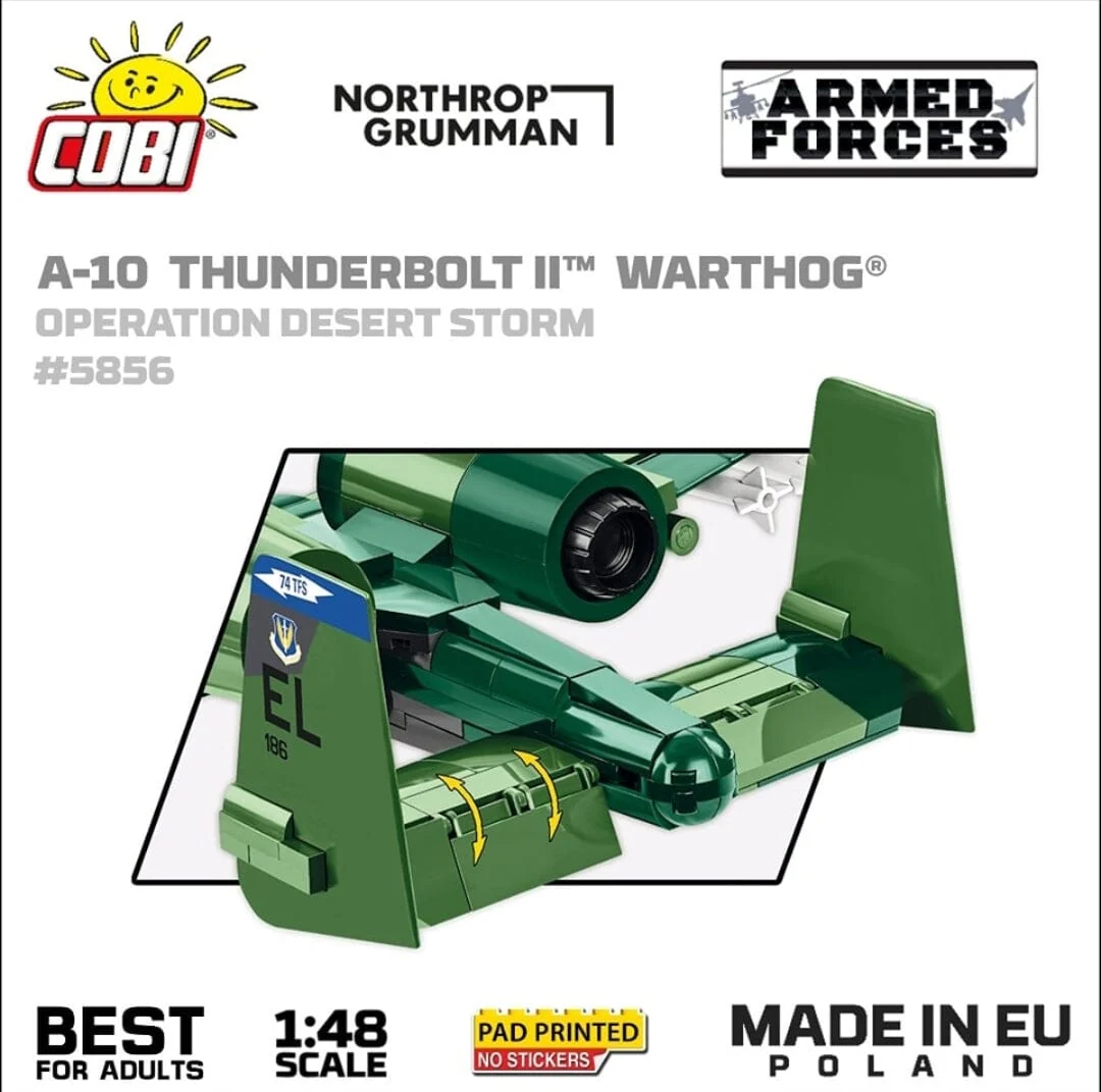 A10 Thunderbolt II Warthog brick plane model - COBI 5856 - 667 bricks - Image 8