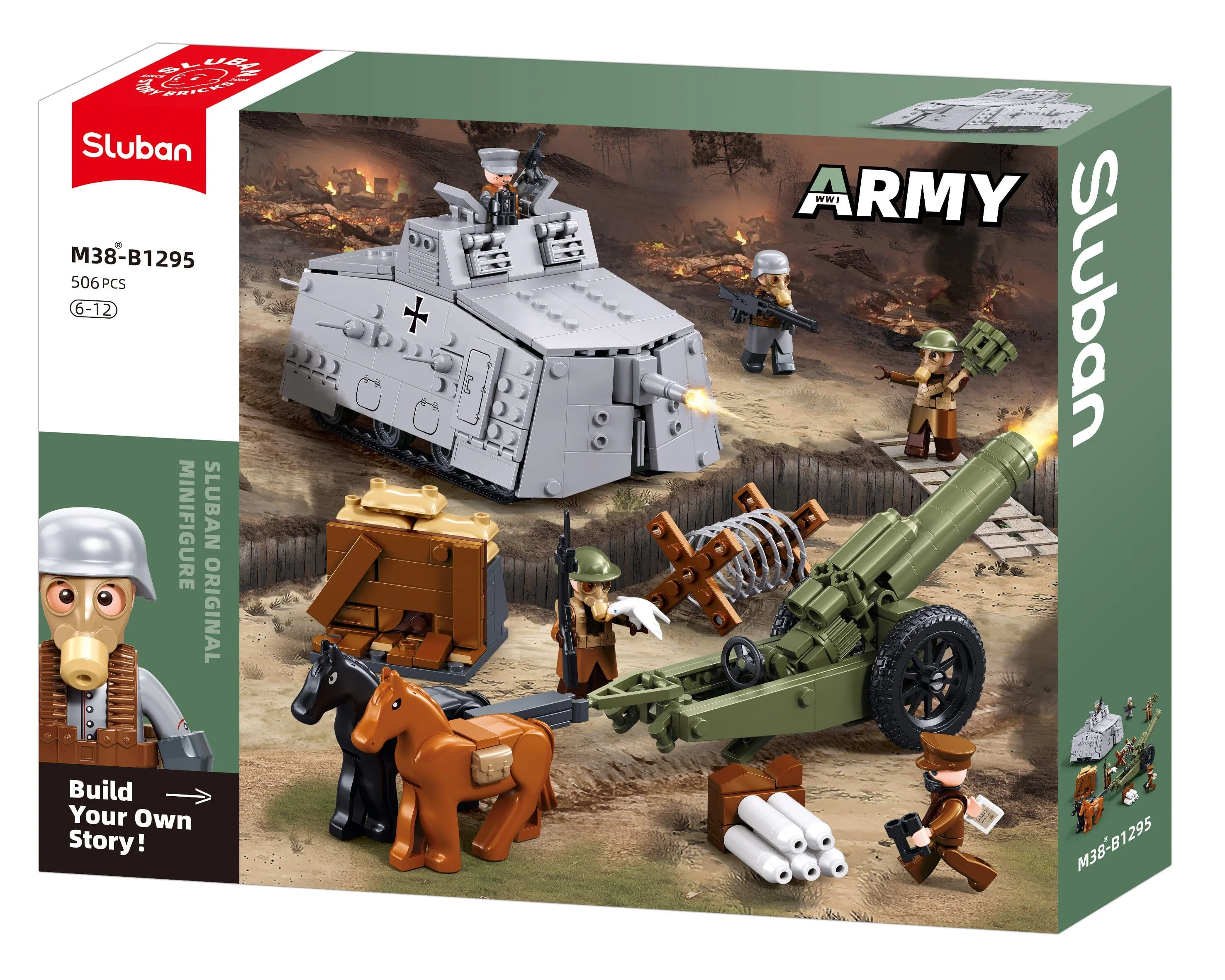 A7V brick tank model - Sluban M38-B1295 - 506 bricks