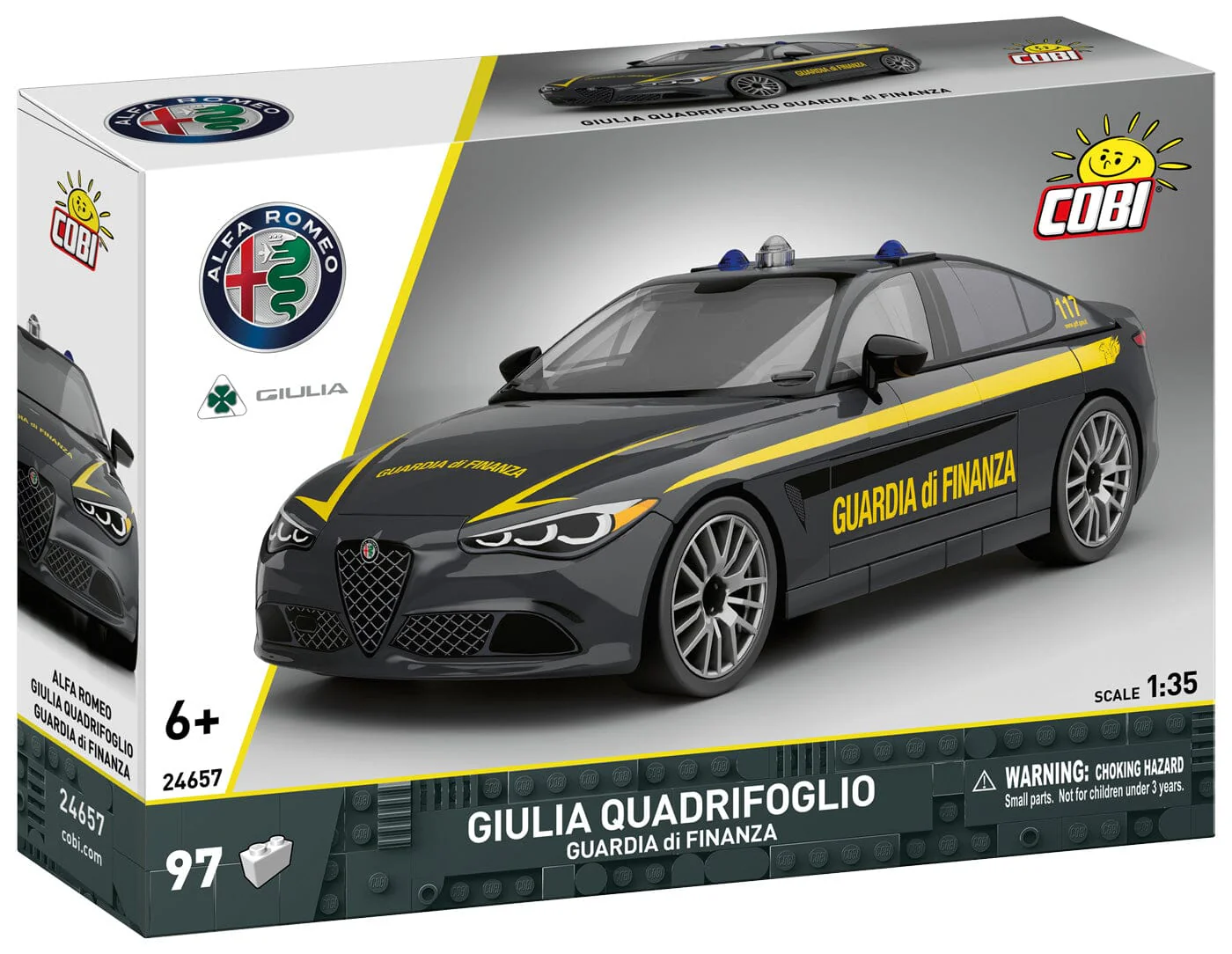 Alfa Romeo Gulia Quadr. Guardia brick model car - COBI 24657 - 97 bricks - Image 3
