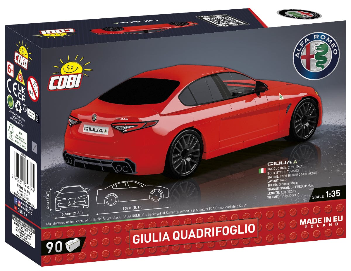 Alfa Romeo Gulia Quadrifoglio brick model car.- COBI 24604 - 90 bricks - Image 3