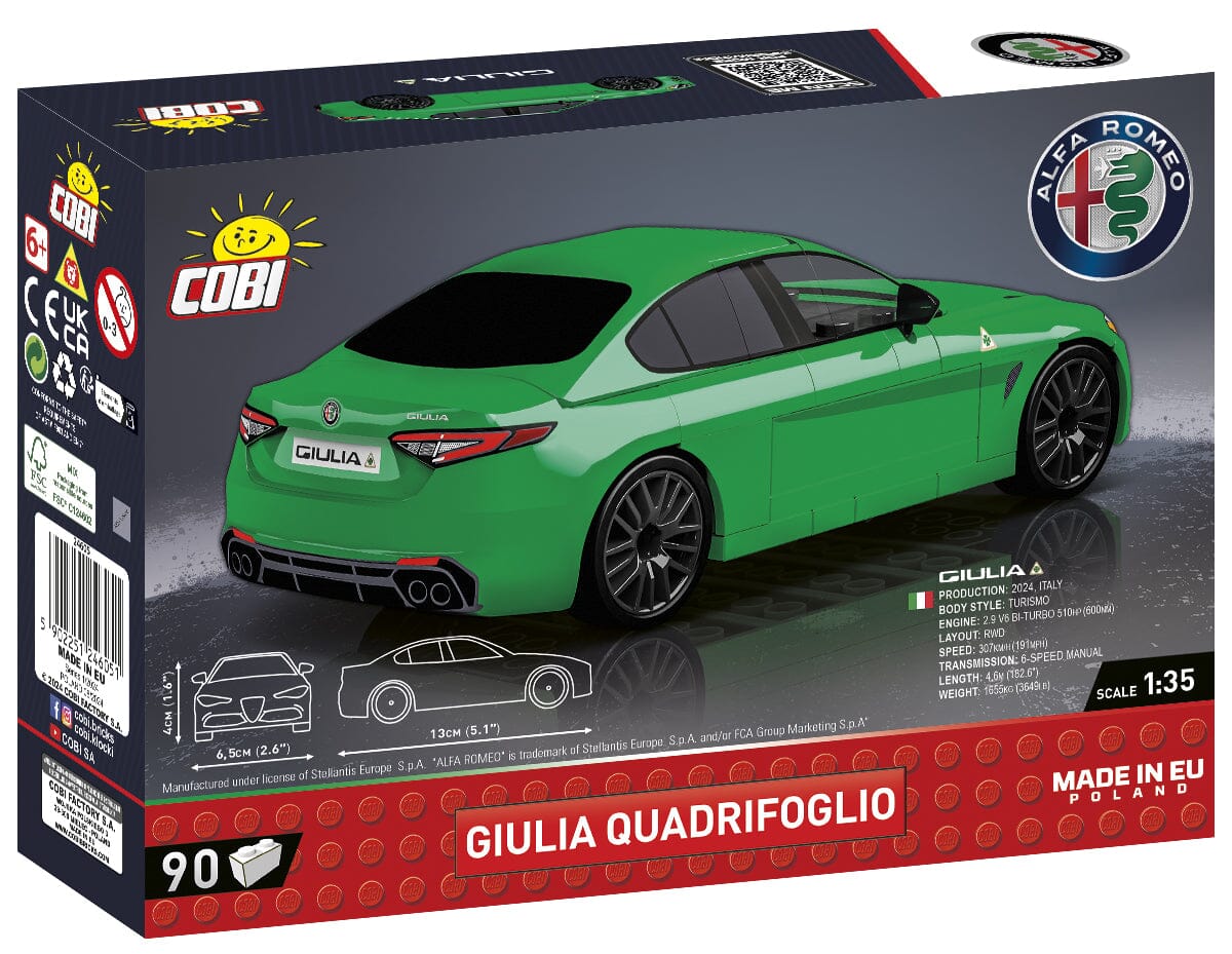 Alfa Romeo Gulia Quadrifoglio brick model car.- COBI 24605 - 90 bricks - Image 3