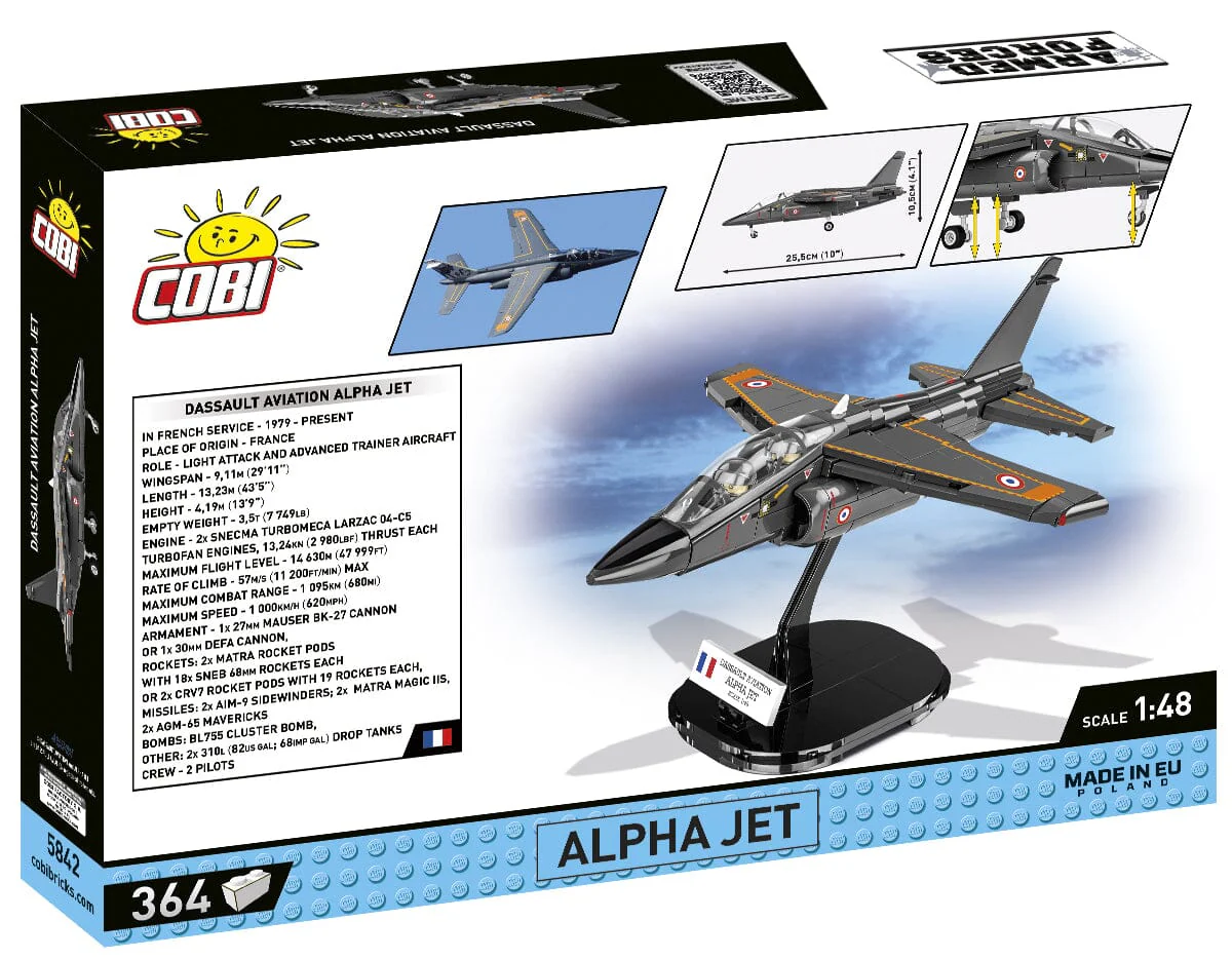 Alpha Jet French Air Force brick plane model - COBI 5842 - 364 bricks - Image 3