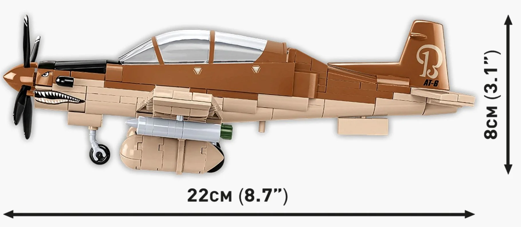 AT-6 Wolverine brick plane model - COBI 5905 - 262 bricks - Image 10
