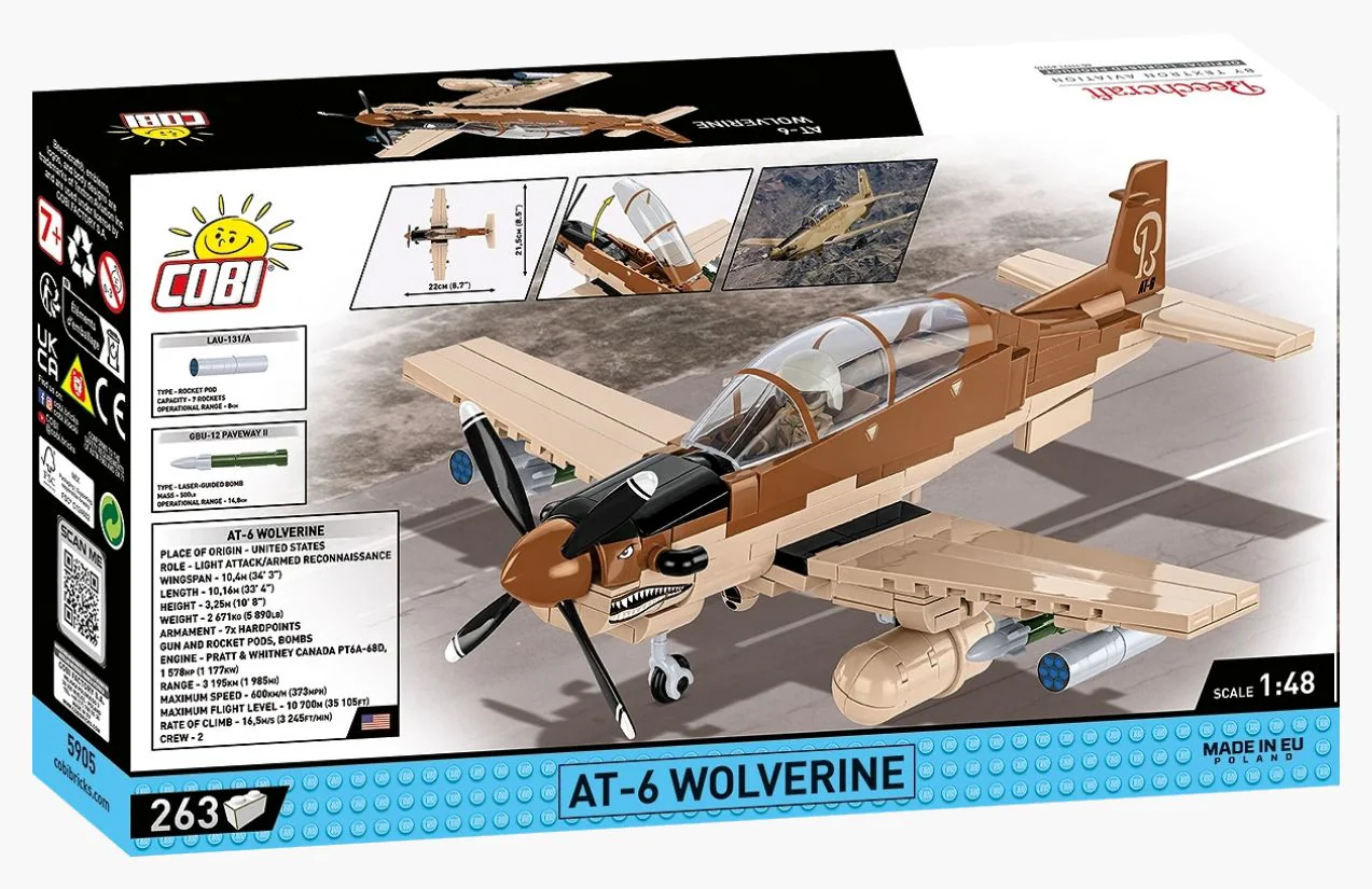 AT-6 Wolverine brick plane model - COBI 5905 - 262 bricks - Image 3