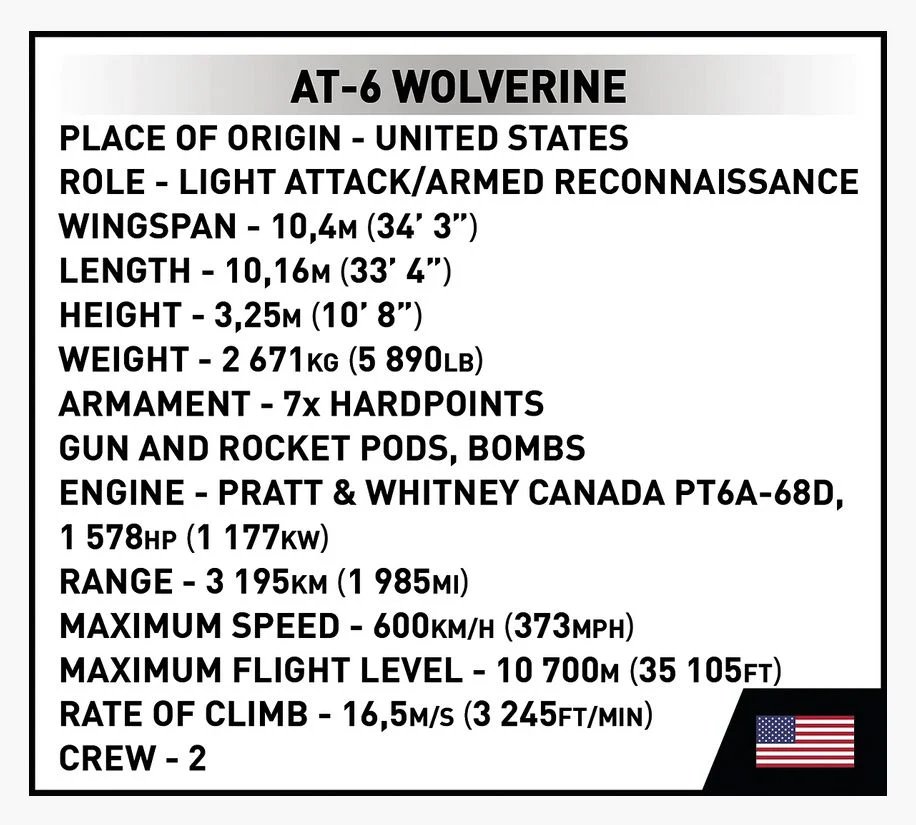 AT-6 Wolverine brick plane model - COBI 5905 - 262 bricks - Image 5