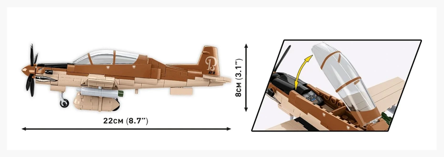 AT-6 Wolverine brick plane model - COBI 5905 - 262 bricks - Image 8