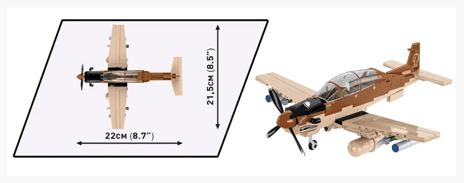 AT-6 Wolverine brick plane model - COBI 5905 - 262 bricks - Image 9