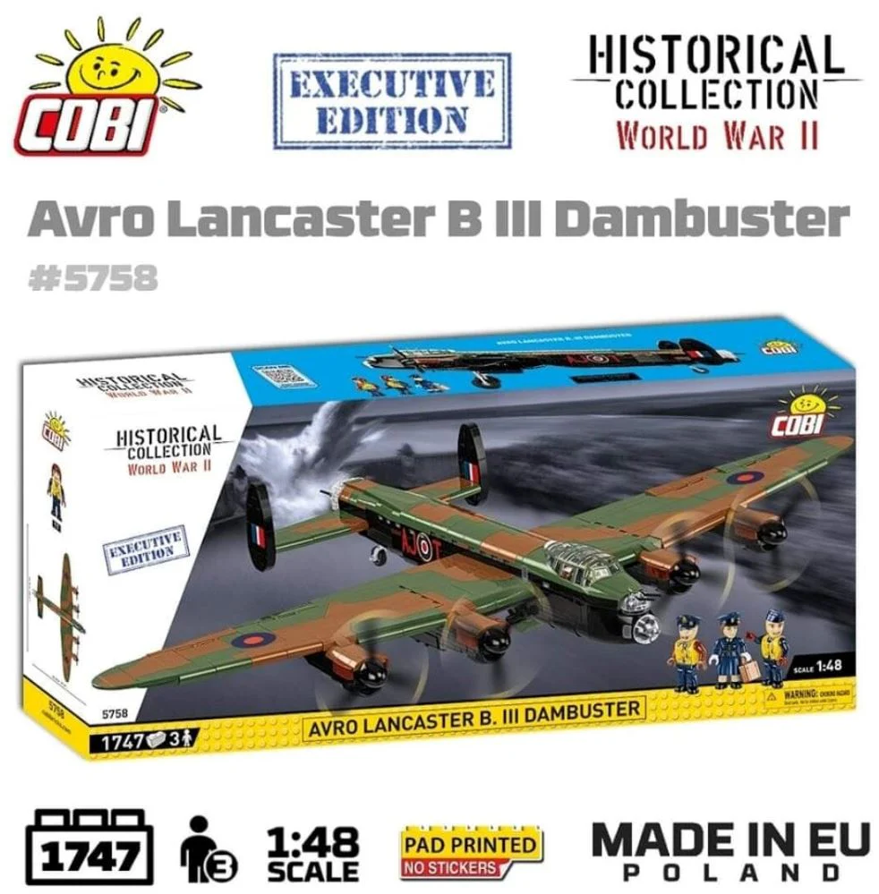 Avro Lancaster Bomber B III ''Dambusters'' brick plane model EXECUTIVE EDITION- COBI 5758- 1747 bricks