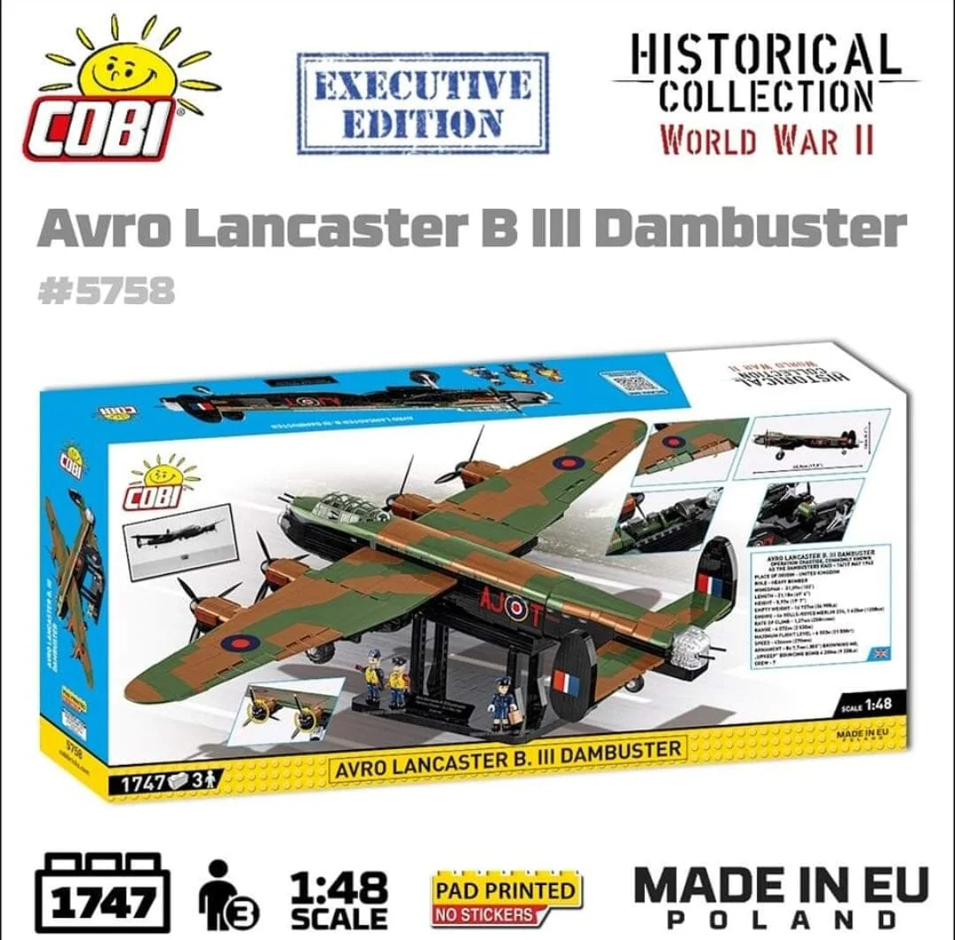 Avro Lancaster Bomber B III ''Dambusters'' brick plane model EXECUTIVE EDITION- COBI 5758- 1747 bricks - Image 2