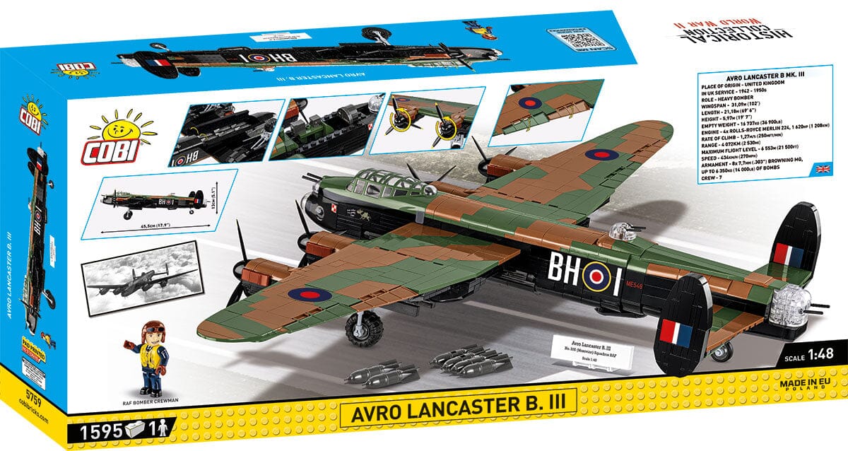 Avro Lancaster Bomber Mk. III brick plane model - COBI 5759 - 1643 bricks - Image 3