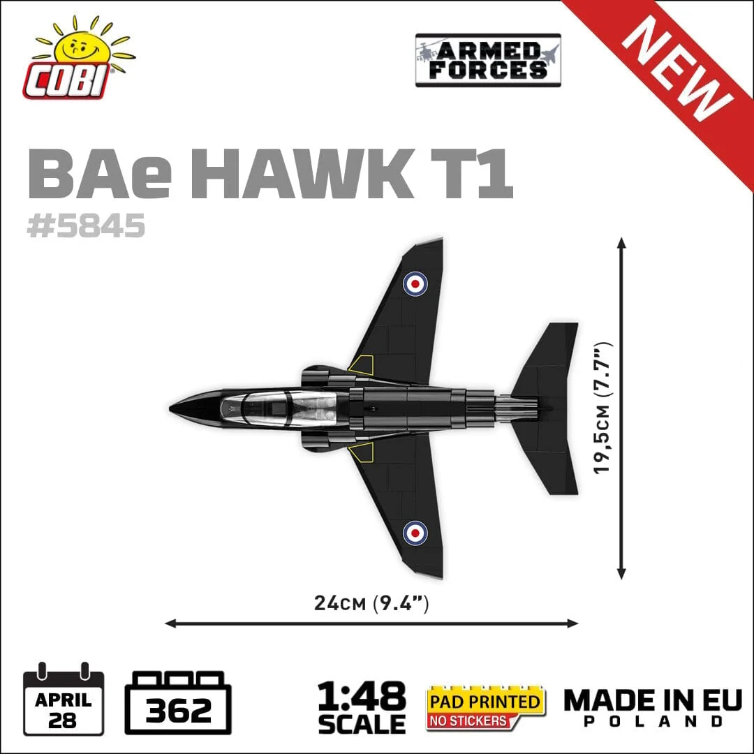BAe Hawk T1 Royal Air Force brick plane model - COBI 5845 - 362 bricks - Image 5