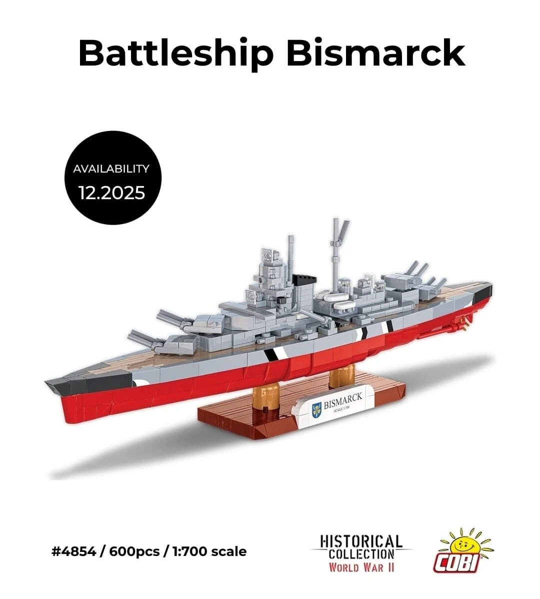 Battleship Bismarck brick model - COBI 4854 - 590 bricks