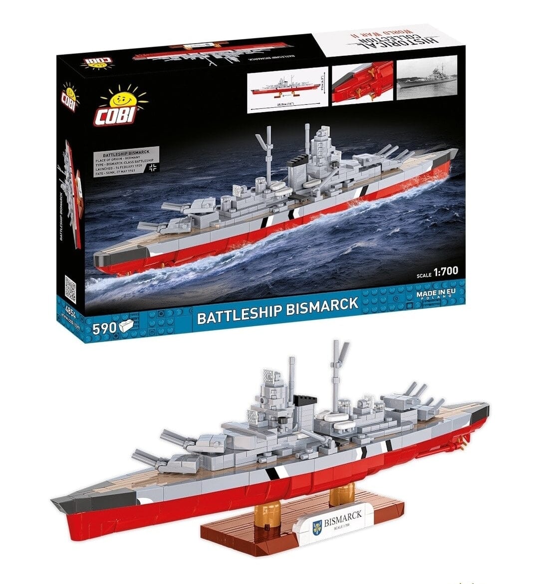 Battleship Bismarck brick model - COBI 4854 - 590 bricks - Image 3