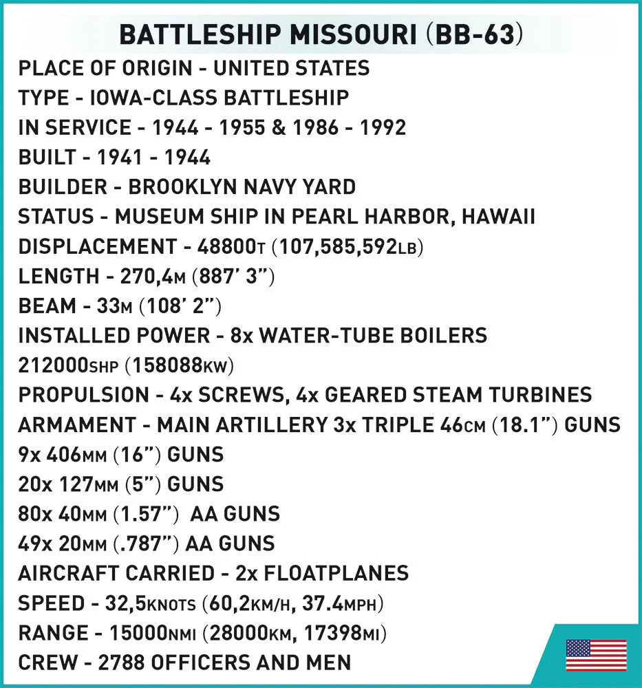 Battleship Missouri brick model - COBI 4837 - 2640 Bricks - Image 11