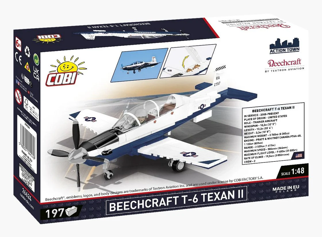 Beechcraft T-6 Texan II brick plane model - COBI 26624 - 192 bricks - Image 3