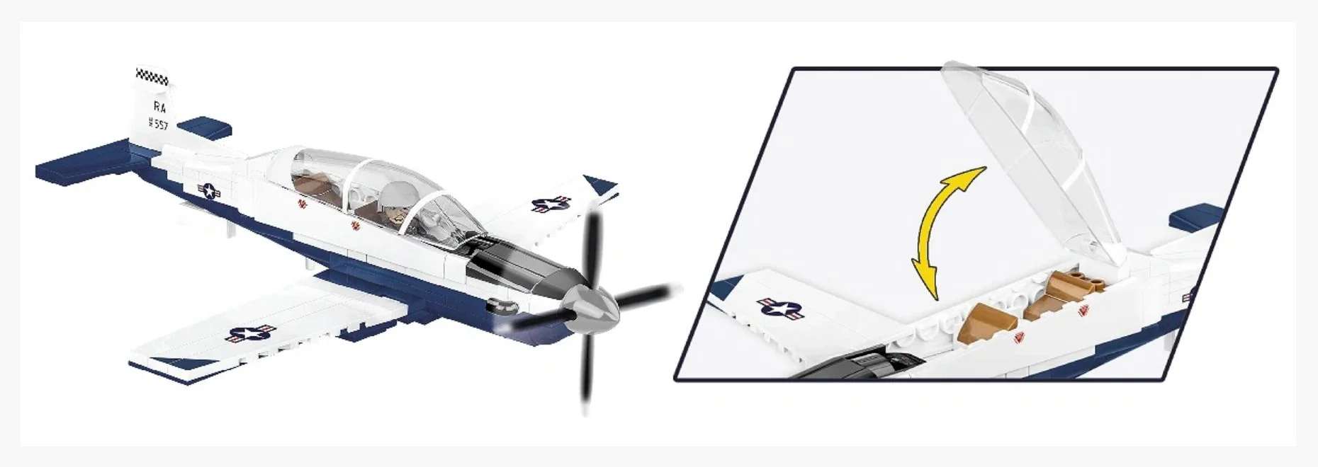 Beechcraft T-6 Texan II brick plane model - COBI 26624 - 192 bricks - Image 4