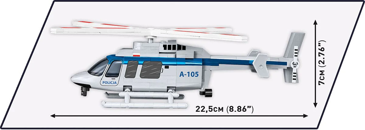 Bell 407 Policja helicopter brick model - COBI 26628 - 217 bricks - Image 3