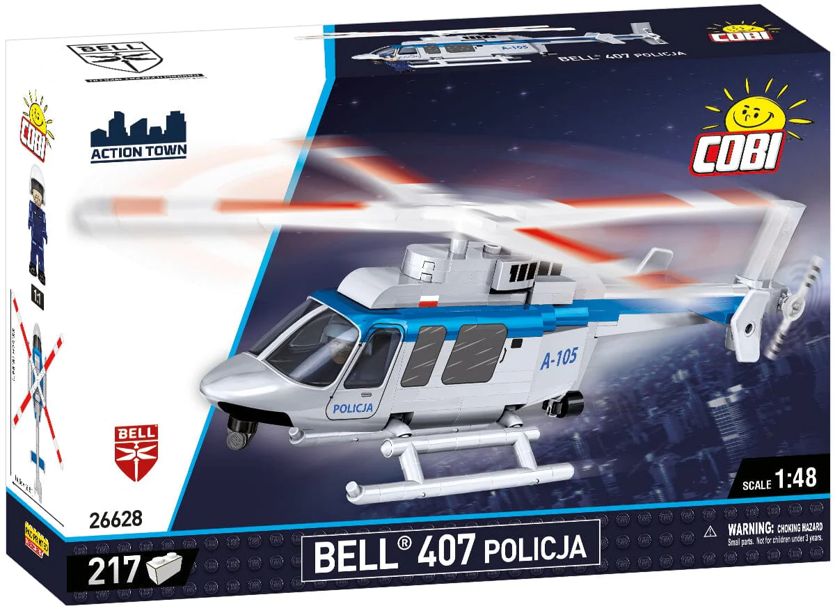 Bell 407 Policja helicopter brick model - COBI 26628 - 217 bricks - Image 4