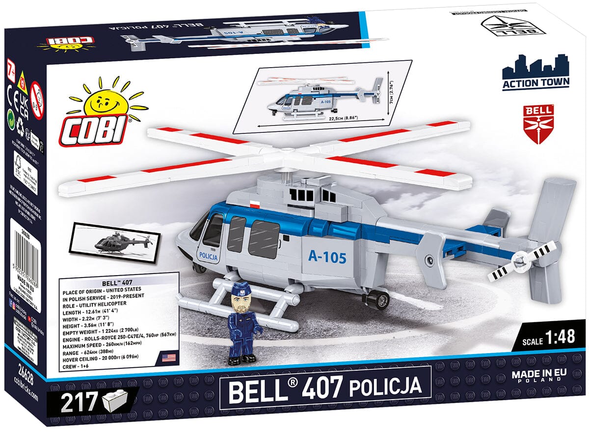 Bell 407 Policja helicopter brick model - COBI 26628 - 217 bricks - Image 5