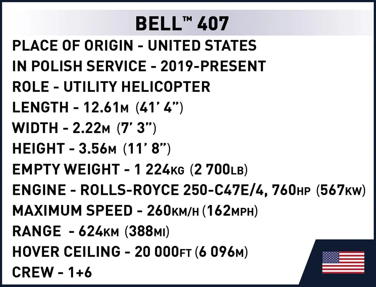 Bell 407 Policja helicopter brick model - COBI 26628 - 217 bricks - Image 7