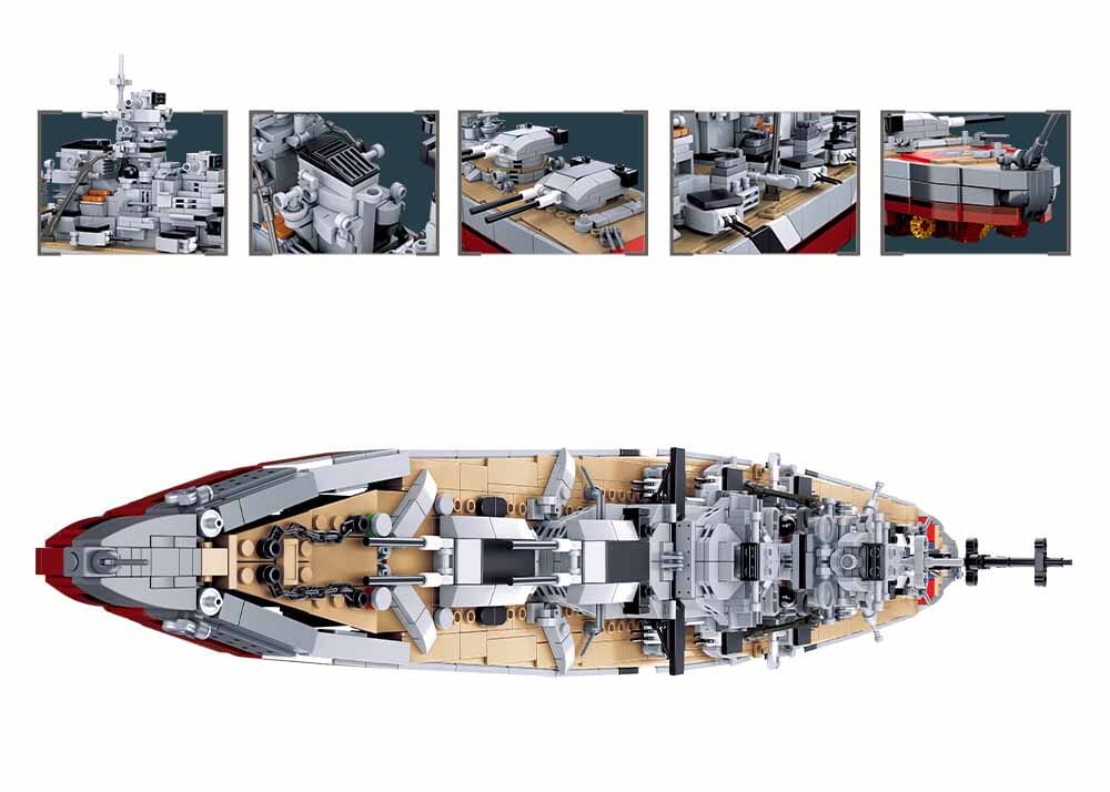 Bismarck battleship brick model - Sluban M38-B1102 - 1849 bricks - Image 3