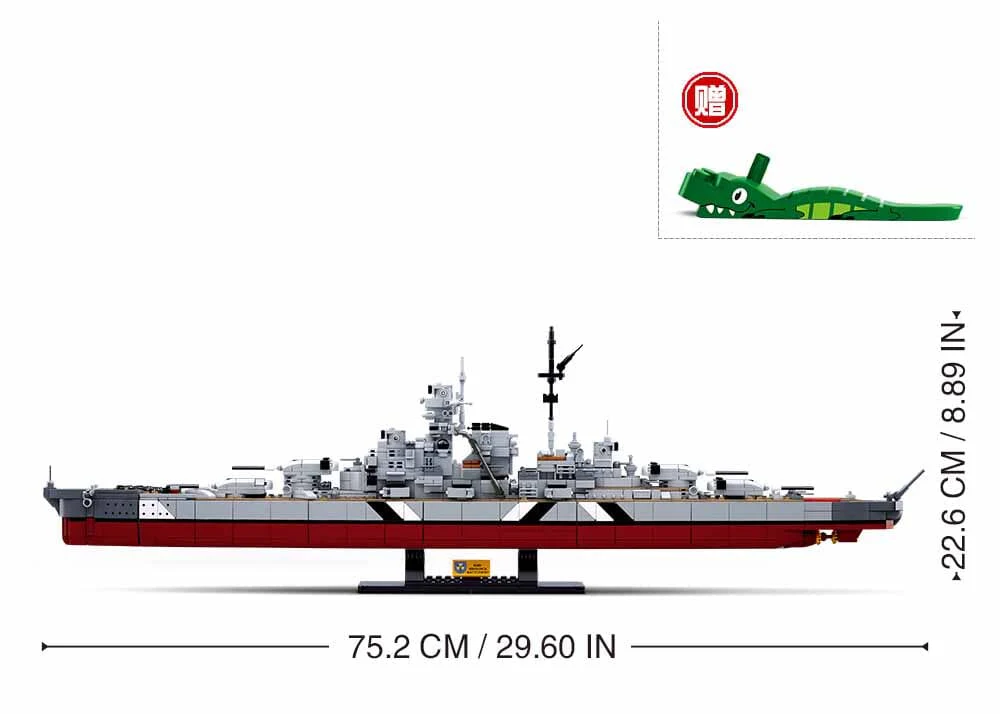 Bismarck battleship brick model - Sluban M38-B1102 - 1849 bricks - Image 4