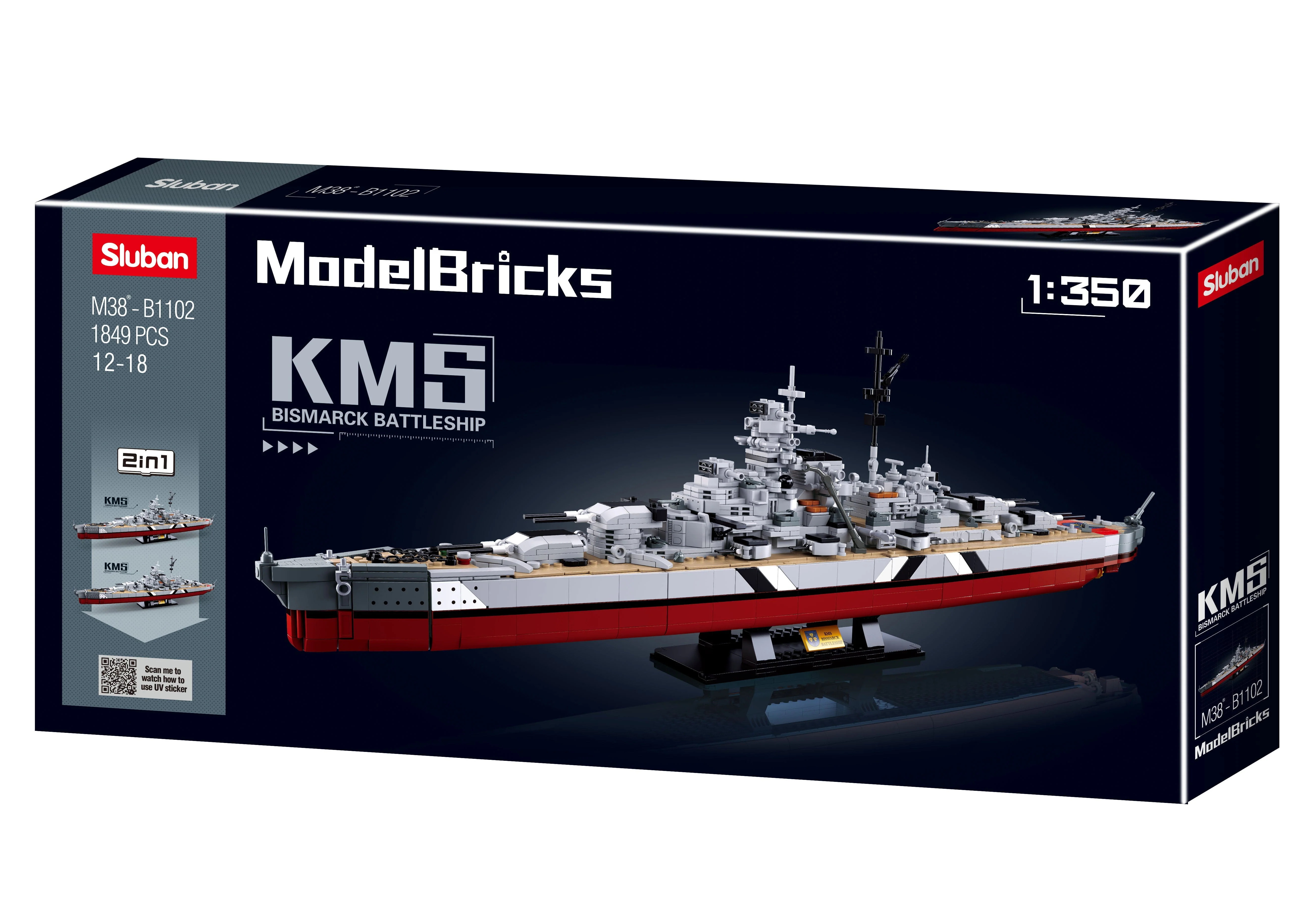 Bismarck battleship brick model - Sluban M38-B1102 - 1849 bricks - Image 5
