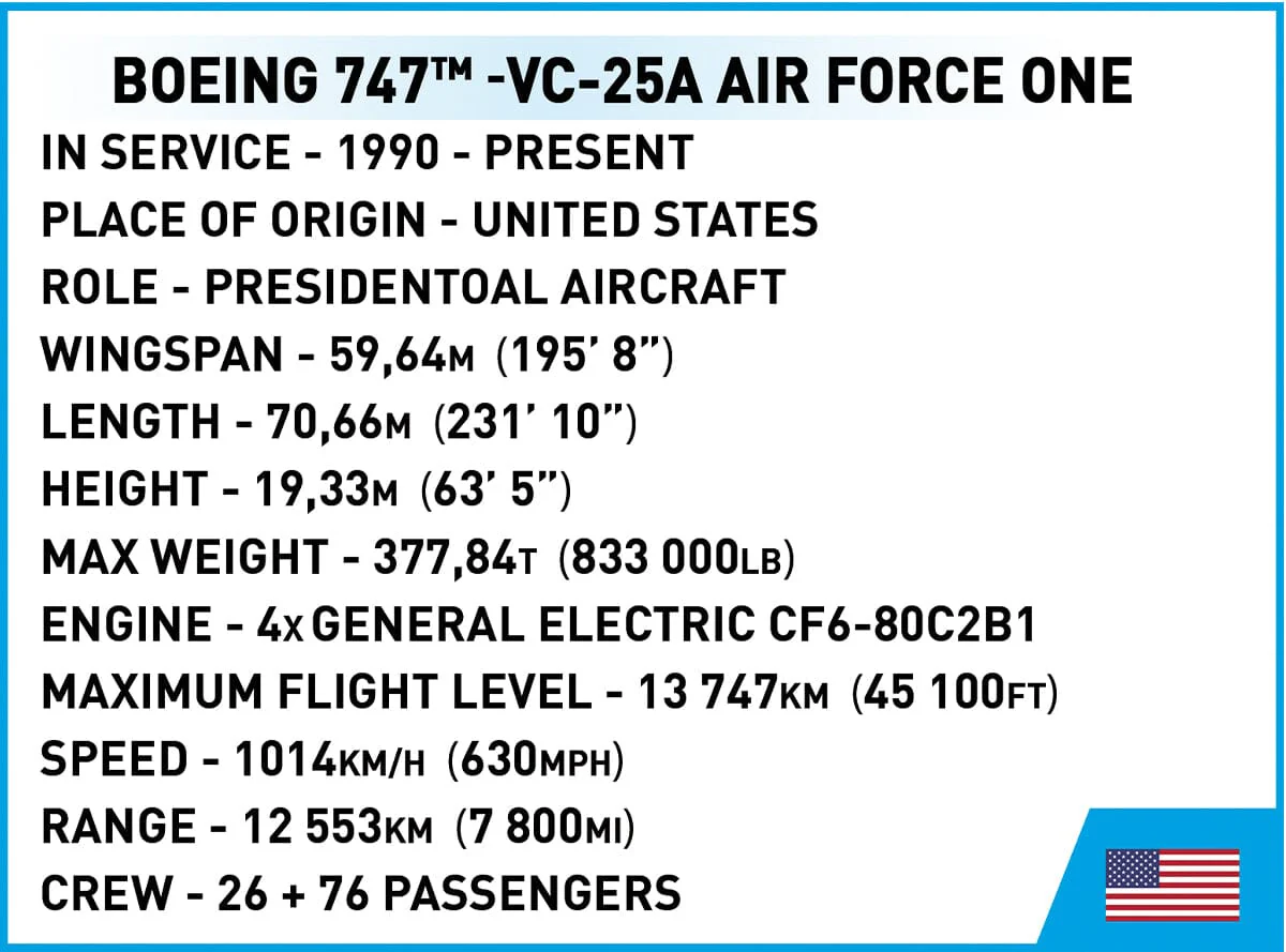 Boeing 747 Air Force One brick plane model - COBI 26610 - 1050 bricks - Image 10