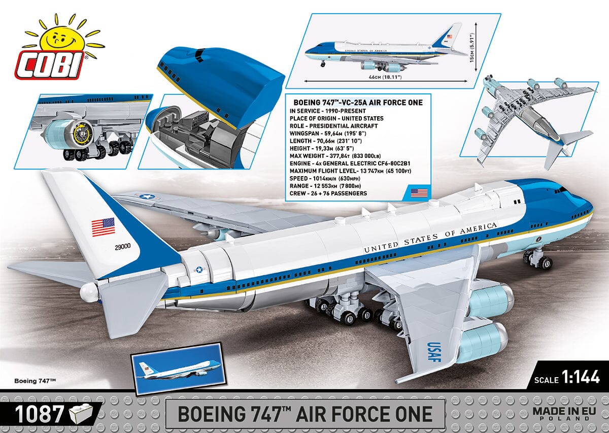 Boeing 747 Air Force One brick plane model - COBI 26610 - 1050 bricks - Image 2