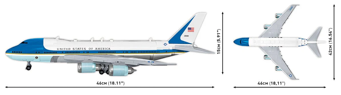Boeing 747 Air Force One brick plane model - COBI 26610 - 1050 bricks - Image 8