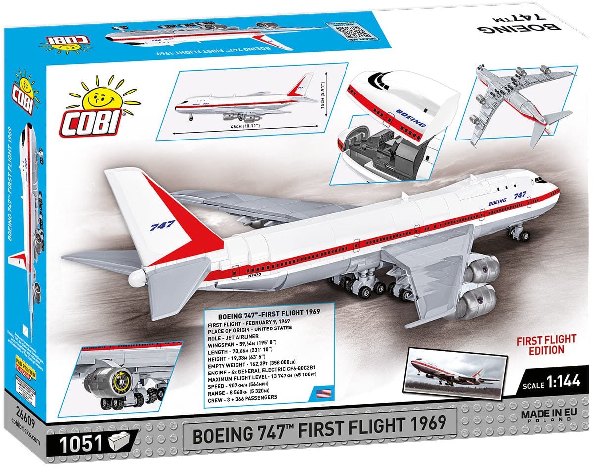 Boeing 747 First Flight 1969 brick plane model - COBI 26609 - 1051 bricks - Image 7