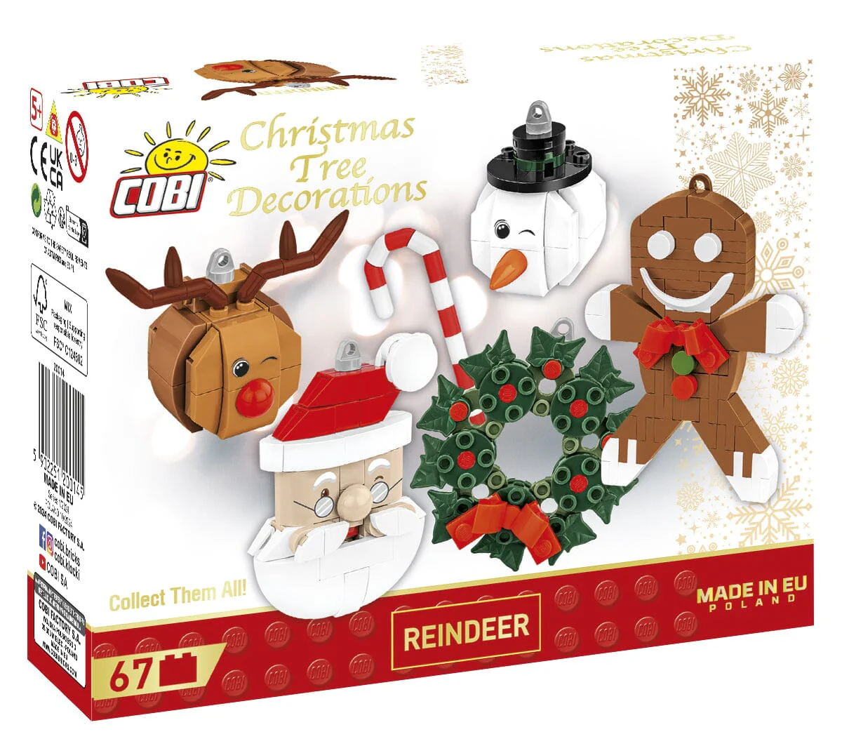 Christmas Reindeer brick model decoration - COBI 20014 - 67 bricks - Image 3