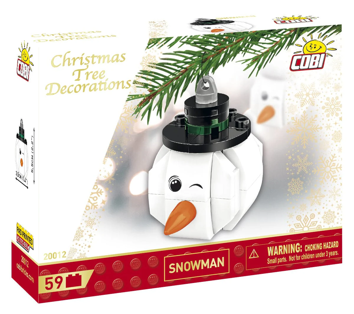 Christmas Snowman brick model decoration - COBI 20012 - 59 bricks - Image 2
