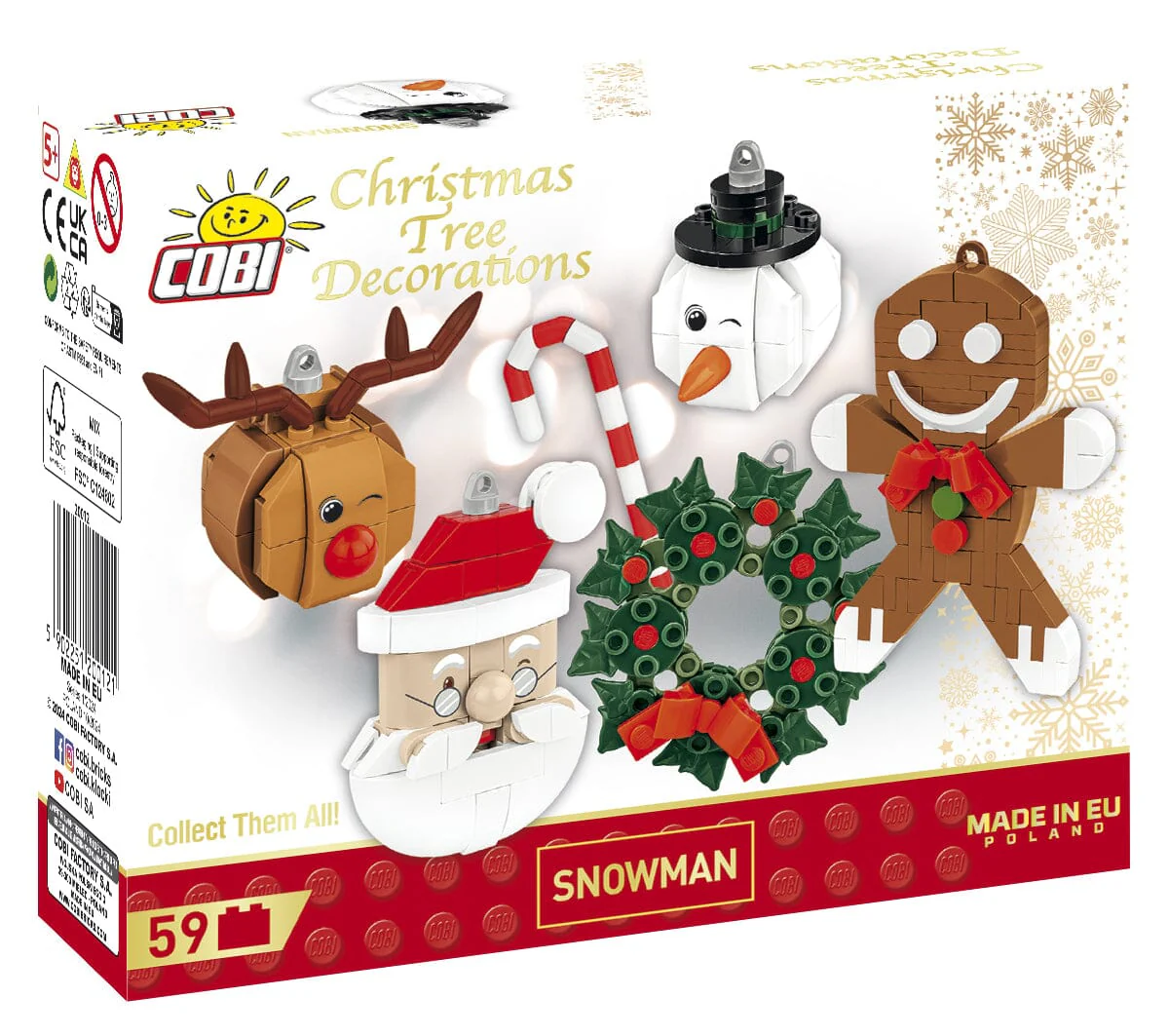 Christmas Snowman brick model decoration - COBI 20012 - 59 bricks - Image 3