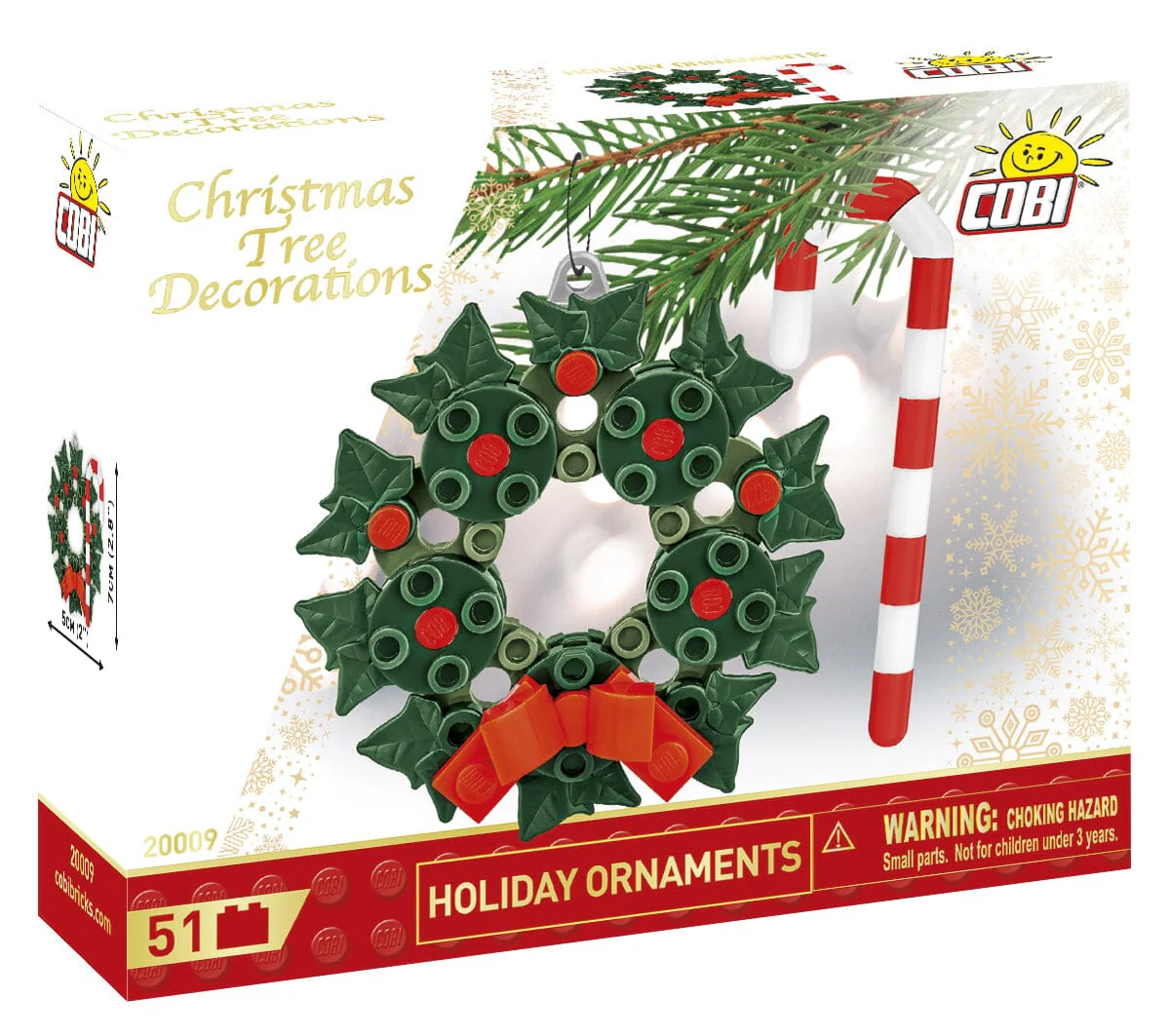 Christmas wreath brick model decoration - COBI 20009 - 51 bricks - Image 2